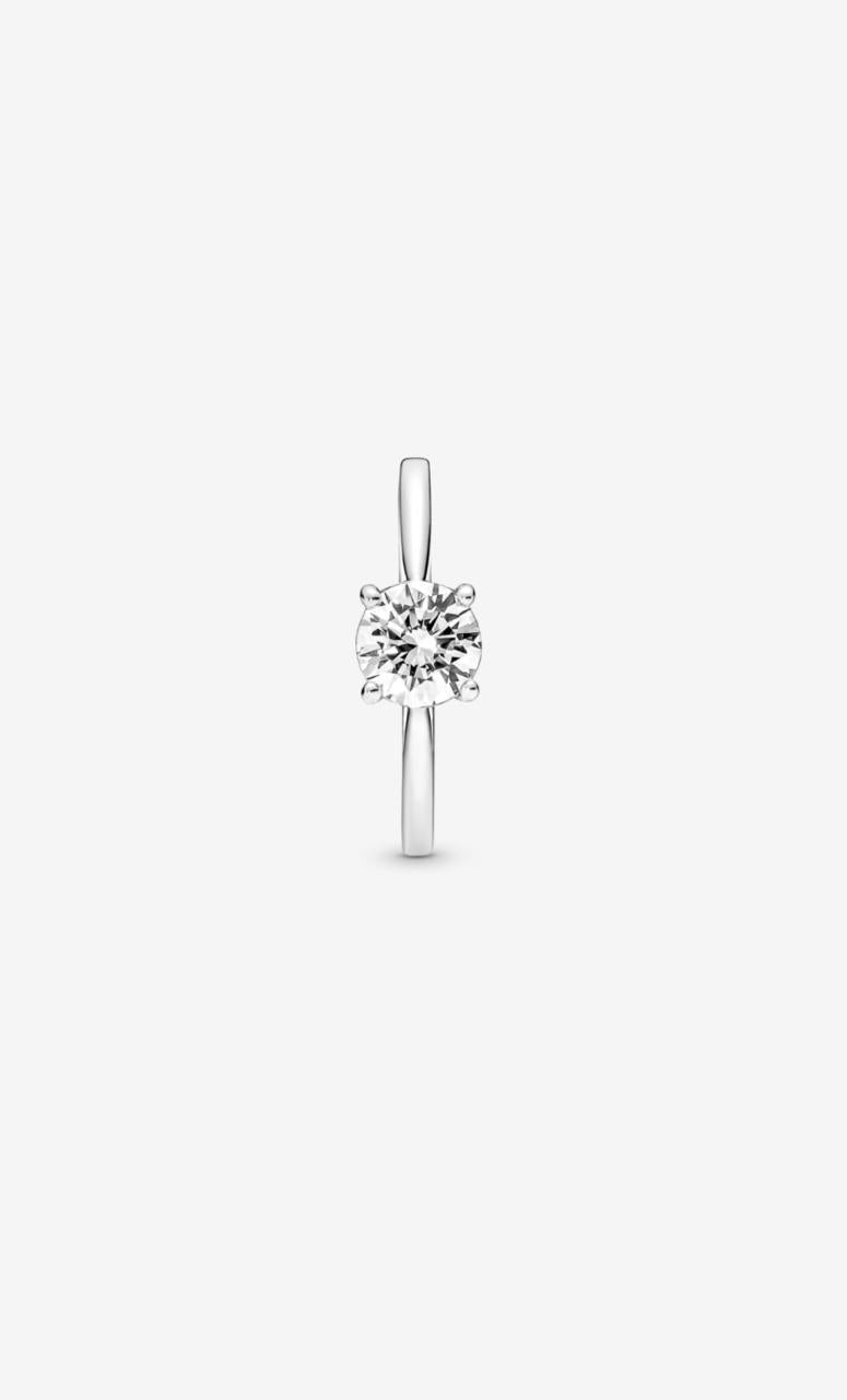 Anillo Solitario en Plata de Ley Brillante