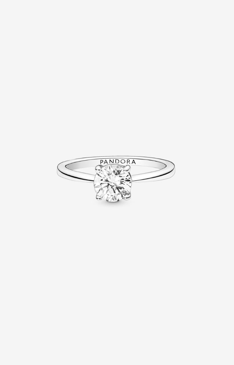 Anillo Solitario en Plata de Ley Brillante