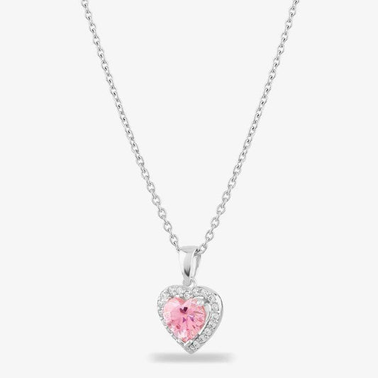 Collar de corazon rosa en relieve